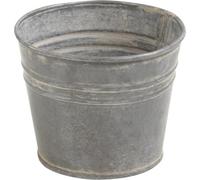 AUBRY GASPARD - Cache-Pot en Zinc Naturel pour Pot Caducé De 5,5 cm - Ø6,5-4,5 H5,8 - Design Élégant et Moderne - Résistant Aux Intempéries - Couleur Galva - Taille Compacte