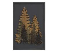 AUBRY GASPARD - Cadre en Bois Peint - Gris Naturel - Pin - Dimensions 48 x 2 x 72 cm - Collection FORÊT - Fixation Murale - Poids 2,25 kg - Parfait pour Décoration Murale Élégante