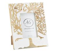 AUBRY GASPARD - Cadre Photo Arbre Petit Modèle - Manguier et Verre - Blanc Naturel - Photo 10x15 cm - 20x25x2 cm - Format Portrait ou Paysage - Décor Élégant et Naturel