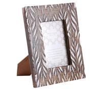 AUBRY GASPARD - Cadre Photo Feuillage Bois Manguier - Grand Modèle - pour Photo 13 x 18 cm - Dimensions 28 x 23 x 2 cm - Fabriqué à la Main en Inde - Artisanal et Élégant