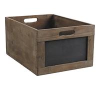 Caisse de rangement en bois avec ardoise 35 x 23 x 17,5 cm