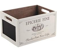 Caisse en bois épicerie fine avec ardoise