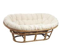 AUBRY GASPARD Canapé Mamasan 2 Places en rotin avec Coussin