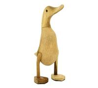 AUBRY GASPARD - Canard en Teck Sculpté Main - 21x10x9 cm - Coloris Naturel - Artisanat Authentique - Décoration Unique et Élégante - Idéal Intérieur Raffiné