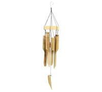 AUBRY GASPARD - Carillon en Bambou Naturel - 5 Pendants - Ø 10 cm H42-65 - Design Écologique et Durable - Idéal pour Jardin et Balcon - Ambiance Relaxante - Couleur Naturel - Taille Ø 10 H42-65