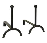 AUBRY GASPARD - Chenet Cheminée Fer Forgé Noir (Lot de 2) - Finition Laquée - 36 x 18 x 27 cm - Poids 2,5 kg - Livré en Kit - Idéal Entretenir Le Feu - Accessoire Élégant Cheminée