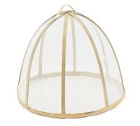 AUBRY GASPARD - Cloche Bambou - Naturel avec Filet Synthétique - Ø 30 cm x H 22 cm - Poids 0,13 kg - Protège Aliments Insectes - Poignée Bambou - Pratique Cuisine