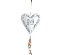 AUBRY GASPARD Coeur blanc en métal à suspendre Sweet home 19 cm