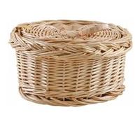 Aubry Gaspard - Coffret de rangement rond en osier blanc NC G