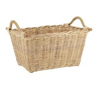 AUBRY GASPARD - Corbeille à Linge en Rotin Naturel Rectangulaire - Dimensions 60 x 45 x 32 cm - Tressage Poelet avec Anses - Légère et Pratique pour Rangement de Linge - Élégance Rustique pour Maison