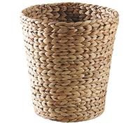 AUBRY GASPARD - Corbeille à Papier en Jacinthe - Marron - Ø 28 cm, Base 23 cm - Hauteur 29 cm - Poids Léger 0,60 kg - Idéale pour Bureau ou Salon - Élégante et Naturelle pour Déco Intérieure