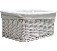 Corbeille de rangement osier blanc Blanc