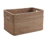 AUBRY GASPARD - Corbeille de Rangement en Rotin Naturel - Avec 2 Poignées - 38 x 26 x 22 cm - Léger et Pratique - Parfait pour Tous Styles de Décoration - Idéal pour Organisation Maison et Bureau