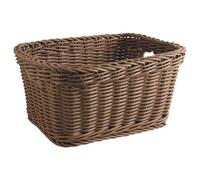 AUBRY GASPARD - Corbeille de Rangement en Rotin Synthétique - Marron - Longueur 49 cm x Profondeur 42 cm x Hauteur 25 cm - Léger - Idéal pour Organiser et Décorer Votre Intérieur
