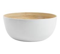 AUBRY GASPARD - Corbeille en Bambou Laqué Blanc - Ø 25 cm x Hauteur 11 cm - Idéale pour Servir Fruits Secs - Élégante et Légère - Parfaite pour Cuisine et Arts de la Table