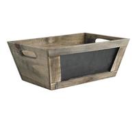 AUBRY GASPARD - Corbeille en Bois Vieilli avec Tableau Noir - 28X18X10 cm - Rangement Pratique et Élégant pour Cuisine - Bureau Ou Salon - Couleur Bois Vieilli