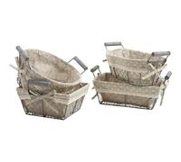 AUBRY GASPARD - Corbeille en Grillage Métal - Deux Anses - 4 Formes Assorties - Idéale pour Rangement et Décoration Maison - Résistante et Polyvalente - Parfaite pour Stockage de Fruits et Légumes