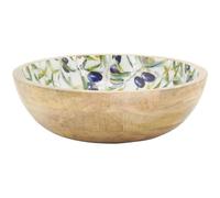AUBRY GASPARD - Corbeille en Manguier et Résine - Blanc - Ø 30 cm - Hauteur 10 cm - Poids 1 kg - Idéale pour Ingrédients Secs ou Fruits - Élégante et Pratique pour Cuisine et Arts de la Table