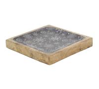 AUBRY GASPARD - Corbeille en Manguier et Résine - Carré Noir - 25 x 25 x 4 cm - Idéale pour Décoration de Table ou Présentation d'Objets - Design Élégant et Moderne pour Intérieur Contemporain