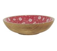 Corbeille en manguier et résine décor Edelweiss Grand modèle