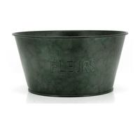 AUBRY GASPARD - Corbeille en Métal Noir Fleurs Ø20-15 H10 - Design Élégant et Durable - Idéale pour Fleurs Ou Rangement - Facile À Nettoyer - Couleur Noire - Taille Ø20-15 H10