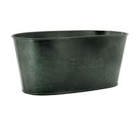 AUBRY GASPARD - Corbeille en Métal Ovale Fleurs 25X13X11 cm - Design Élégant et Durable - Idéale pour Fleurs et Décoration Intérieure - Couleur Noire - Taille Compacte