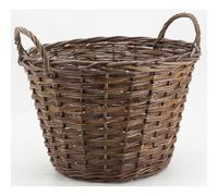 AUBRY GASPARD - Corbeille en Osier Brut Tressé 3 Brins - Grande Corbeille De Manutention - Diamètre 50 cm - Hauteur 35 cm - Design Naturel et Élégant - Idéale pour Le Rangement