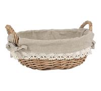 AUBRY GASPARD - Corbeille en Osier Clair - Deux Anses - Idéale pour Rangement et Décoration - Parfaite pour Usage Domestique et Extérieur - Élément de Vannerie Pratique et Élégant