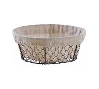 AUBRY GASPARD - Corbeille ovale à pain - grillage + jute - 23x20x7cm
