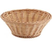 AUBRY GASPARD Corbeille Ovale en Osier synthétique Miel, Bords renforcés INOX