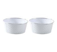 Corbeille ronde en métal laqué blanc (Lot de 2)