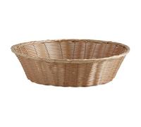 AUBRY GASPARD - Corbeille Ronde en Rotin Synthétique Ø37 H10 - Design Élégant et Moderne - Idéale pour Intérieur et Extérieur - Facile À Nettoyer - Couleur Naturel