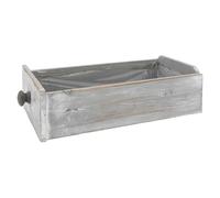 AUBRY GASPARD - Corbeille Tiroir en Pin Teinté Gris - 30X16-18X8 cm - Doublé Plastique - Design Élégant et Moderne - Idéal pour Rangement Bureau - Jouets - Beauté - Naturel - 30X16-18X8 cm