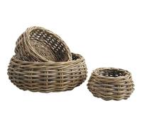 AUBRY GASPARD - Corbeilles Boules en Poelet Gris - Set de Rangement Élégant - Idéal pour Maison - Design Tressage Naturel - Pratique pour Organiser Objets Quotidiens - Style Moderne et Fonctionnel
