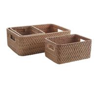 AUBRY GASPARD - Corbeilles Rangement Rotin Naturel - Lot de 3 - Dimensions Variées - Idéal pour Organiser Maison et Bureau - Design Naturel et Élégant