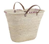 AUBRY GASPARD - Couffin en Palmier avec Poignées en Cuir - Dimensions 65 cm - Design Moderne et Intemporel - Idéal pour Nouveau-Nés - Facile À Entretenir - Couleur Naturelle - Taille 65 cm