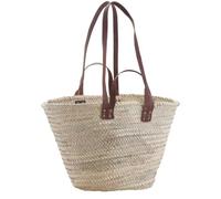 AUBRY GASPARD - Couffin en Palmier Naturel avec 2 Petites Anses et 2 Grandes Anses en Cuir - Dimensions 55 cm X 33 cm - Design Élégant et Pratique - Couleur Naturelle - Taille 55X33 cm