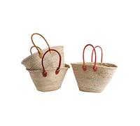 Aubry Gaspard Couffin Palmier Bandoulière Cuir, 55 L, Naturel