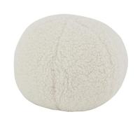 AUBRY GASPARD - Coussin Boule en Bouclette - Blanc - Coton - Ø 25 cm x Hauteur 25 cm - Design Confortable et Moderne - Idéal pour Ajouter du Style à Votre Intérieur - Partie d'une Collection Élégante