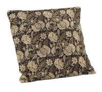 AUBRY GASPARD - Coussin en Coton Fleurs Marron - Motifs Vintage Beige - Déhoussable - Garniture 100% Fibre de Polyester - Dimensions 45 x 45 cm - Élégant et Confortable Pour Décoration Maison et Salon
