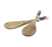 AUBRY GASPARD - Couverts à Salade Manguier Résine - Collection Arty - Décor Multicolore - Dimensions 30x5 cm - Manches Ergonomiques - Idéal Cuisine Arts de la Table Élégants