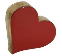 AUBRY GASPARD - Cœur Rouge à Poser en Manguier Naturel Laqué - Élément Décoratif pour Intérieur - Dimensions Optimales pour Meuble ou Étagère - Apporte Une Touche de Couleur à Votre Maison