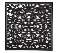 AUBRY GASPARD - Décoration Murale en Bois Mandala - Médium Teinté Noir - Finition Mat et Antique - Design Élégant et Artistique - Idéale pour Salon ou Chambre - Apporte Une Touche Bohème et Unique