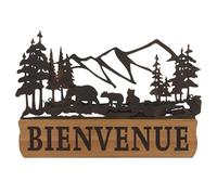 AUBRY GASPARD - DÈcoration Murale en MÈtal et Bois - Design Montagne - …lÈgante Originale - IdÈale Salon et Bureau - Touche Artistique Naturelle IntÈrieur - Facile ‡ Installer