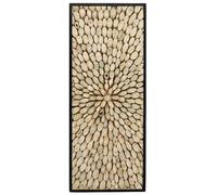 AUBRY GASPARD - Décoration Murale Teck - Encadrement Bois Noir - Artisanat Asie Centrale - Suspendre Horizontalement ou Verticalement - Bois Naturel Massif - Finitions Authentiques