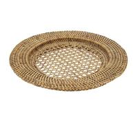 AUBRY GASPARD - Dessous d'Assiette en Rotin Antique - Ø 32 cm - Cannage Tressé - Finition Artisanale et Ronde - Poids 0.23 kg - Idéal pour Décoration de Table Élégante et Rustique