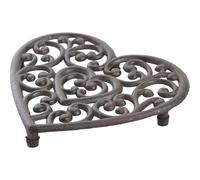 AUBRY GASPARD - Dessous de Plat Fonte Cœur - 20 x 19 x 2 cm - pour Cuisine et Arts de la Table - Design Élégant et Robuste - Protège Surfaces des Plats Chauds