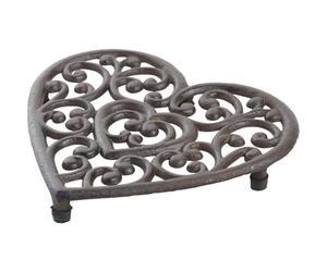 AUBRY GASPARD - Dessous de Plat Fonte Cœur - 20 x 19 x 2 cm - pour Cuisine et Arts de la Table - Design Élégant et Robuste - Protège Surfaces des Plats Chauds