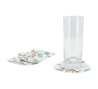 AUBRY GASPARD - Dessous de Verre en Vinyle - Lot de 4 - Décor Forêt - Résistants et Faciles à Nettoyer - Idéaux pour Protéger Vos Surfaces de Table avec Style et Originalité