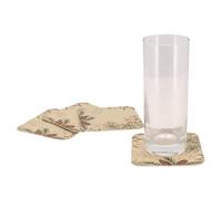 AUBRY GASPARD - Dessous de Verre en Vinyle - Lot de 4 - Décor Pommes de Pin - Résistants et Faciles à Nettoyer - Idéaux pour Protéger Vos Surfaces de Table avec Style et Originalité